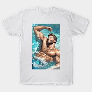 Handsome man in the pool T-Shirt